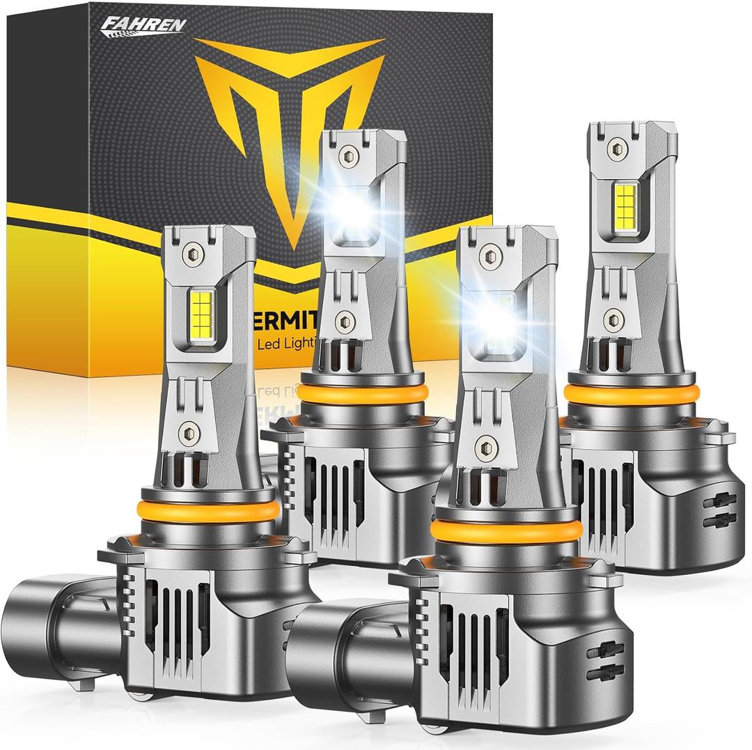 FAHREN 9005 9006 LED Bulbs Combo, 150,000LM 1500% Ultra Bright, True 1:1 Mini Halogen Size, Plug and Play No Adapter, HB3 HB4 Fog Light Conversion Kits, Pack of 4