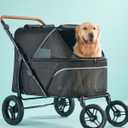 Zoosky Pet Stroller for Large Dogs up to 110lbs, Large Pet Stroller for Multiple Pets, All-Terrain with Adjustable Handle & Mesh Dual-Window, 1680D Waterproof Oxford Fiber