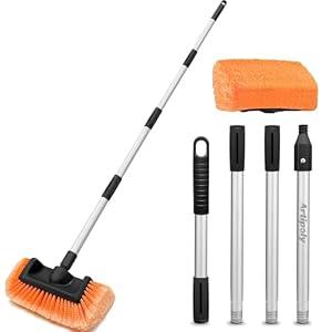 ARTIPOLY 65" Five-Sided Car Wash Brush with Extension Pole, Car Wash 12" Dip Soft Five-Sided Brush, No Scratch Car Cleaning Brush Supplies for RV Boat Truck SUV, House Siding, Snow