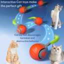 2026 Upgraded Self-Moving Cat Toy Ball with Tail (2-Pack) - Rechargeable Smart Interactive Kitten Toys, 2-Speed Modes, Bite-Resistant Indoor Exercise Toys for Bored Cats (Blue&Orange)