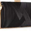 Clutch Purses for Women Formal Evening Clutch Purse Shoulder Cross Body Bags for Wedding Party Handbag with Tassel, Black