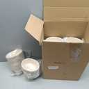 Dandat 6 oz Disposable Paper Bowls Bulk Small Bagasse Dessert Bowls for Ice Cream Soup Salad Pasta Party Supplies Picnic Banquet Barbecues Pet Food (Brown,500 Pcs)