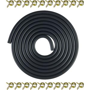 YAMAKATO 10 Feet 1/5 Inch ID 5.5mm Fuel Line Hose for ATV Quad Pit Dirt Bike Go Kart Mini Bike ATV Generator Small Engines Gas Line 95001-55008-60M w/ 20 Clamps
