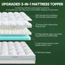 Queen Mattress Topper, Dual Layer 4.5" Memory Foam Mattress Topper with 2" 1250GSM Cooling Mattress Pad (Breathable Viscose Made from Bamboo) & 2.5" Gel Memory Foam. Deep Pocket Comfort Bed Topper