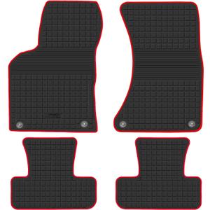 HD-Mart Car Floor Mats Rubber for Audi Q5 SQ5 2009-2017 Custom Fit Black and Red Automotive Floor Mats All Weather Floor Liner Set Waterproof Odorless Car Mats for Audi Q5/SQ5 2017-2009 1st & 2nd Row
