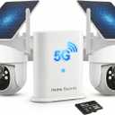 SOIADV 4MP Wireless Security Camera System, 2-Pack Solar Outdoor Cameras with Base Station, 2.4G/5G WiFi Free Local Storage, 360 View,Color Night Vision, Pre-Record,Waterproof