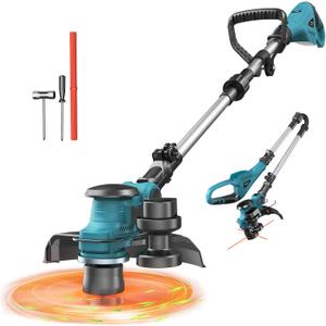 Cordless String Trimmer Compatible with Makita 18V (Tool Only), MtiolHig 3 in 1 Weed Eater with Brushless Motor & Battery Level Display, Electric Weed Wacker/Edger Trimmer for Yard, w/ 18 Line, Blue