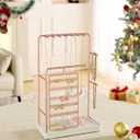 Lolalet Jewelry Organizer Stand, No Assembly Needed Display Storage with Rotating Earring Holder for Necklace Bracelet Rings, Galentines Valentines Gifts Room Dorm Decor for Women Girls -Rosegold