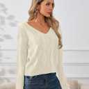 Libsorge Womens Sexy Off The Shoulder Sweater Spring 2025 Trendy Lightweight Cute Crochet Knit Hollow Out Button Cardigan (White, L)