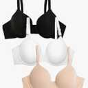 Fruit of the Loom Women's Smooth Cotton T-Shirt Bra Pack - Ultra-Soft, Flexible, and Invisible Under Tees, 36C