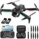 4K Camera Drone for Kids 8-12 & Adults - Beginner-Friendly Mini Drone with Emergency Stop, Headless Mode,360° Flips, Carrying Case & 2 Batteries, RC Quadcopter Toys for Boys Girls Age 6-14-Charcoal black