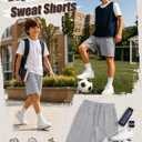 Yooo's Vivi Boy's Shorts with Drawstring, Light Heather Gray, 14-16 Years