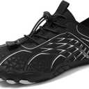 ANYUETE Water Shoes Women Men Adult Quick-Dry Aqua Socks Barefoot Essentials for Beach Swim Hiking River Pool Lake Kayaking Surfing Black Size Women 9.5 Men 8