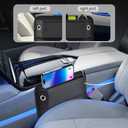 Car Seat Gap Filler, Universal Premium Leather Front Seat Side Organizer, Car Storage Box for Holding Phone, Sunglasses, Keys, Car Accessories fit Auto SUV Truck (Black, Driver's Seat) (1 Pack)