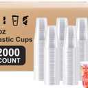SIUQ 2000 Pack 9 oz Clear Plastic Cups, Disposable Water Cups, Cold Party Drinking Cup for Picnic, BBQ, Wedding, Travel, Halloween, Christmas, Events