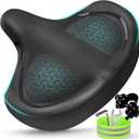Bicycle Seat, Bike Seat for Women Men Extra Comfort Wide, Oversized Comfortable Seats Saddle for Peloton Bikes, Fit for Exercise Bikes, Electric Bikes, Mountain Bikes, Cruiser Bikes