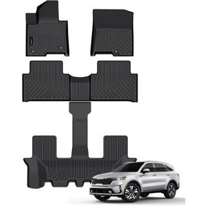 AUXKO All Weather Floor Mats for Kia Sorento Hybrid 2026-2021(Include PHEV)
High Wall,All-Weather,All Season,Odorless,Anti Slip,Rain&Salt Resistant,TPE Material,Black,Accessories,Pet Friendly