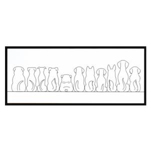 Cat Perched Line Straight Fit Wall Art 21 x 9 Inches