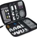 BAGSMART Electronics Travel Organizer Case, Tech Accessories Cord Storage Bag for Phone, Power Bank, SD Card, Cables, Black