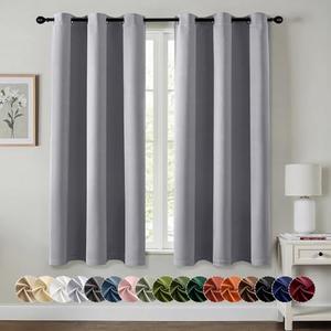 MIULEE Blackout Curtains for Bedroom Living Room 2 Panels, Thermal Insulated Room Darkening Drapes Grommet Noise Reducing Light Blocking Window Treatments 54 Inches Long 40x54 Inch Light Grey