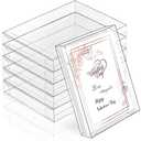 Sintuff 100 Pcs Clear Card Box Greeting Card Storage Boxes Clear Plastic picture display for Greeting Cards 5.39 x 7.36 x 1 Inches Photo Storage Box Rectangle Small Boxes for Favors
