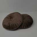 Namalu Round Throw Pillow 13.8 Inch Decorative Round Velvet Floor Pillows Small Pumpkin Throw Cushion for Living Room Sofa Bed(Coffee,2 Pcs) (Coffee)