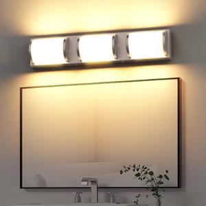 Sytmhoe Bathroom Vanity Light Over Mirror 24 Inch, Brushed Nickel Wall Mirror Light Fixture with Clear Glass Shades, LED Vanity Lighting for Bathroom, Bedroom, Makeup Room (3000K Warm White)