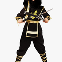 Boys Golden Dragon Ninja Cosplay Halloween Costumes, Size: 10-12Y