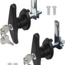 Truck Cap Camper Shell T-Handle Lock Latch Replacement Parts, Truck Bed Topper Door Locking Kit Accessories with Keys - L&R Lock
