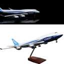 24-Hours 18 1:130 Model Jet Airplane B747 Model Plane Aircraft Model Diecast Airplane for Adults with LED Light(Touch or Sound Control) for Decoration or Gift