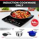 Mueller RapidTherm Portable Induction Cooktop, 1800W Hot Plate Electric Stove Top Burner. 8 Temp Levels, Auto-Off & Pot Detection, LED Display, Child Lock, 4 Programs, Burners for Cooking