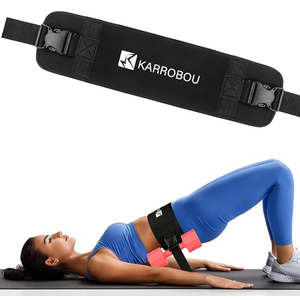 Exercise Hip Thrust Belt - KARROBOU Portable Band Adjustable Anti-Slip Exercise Bridge Belt for Dumbbells, Kettlebells, Plates, Hip Thruster for The Gym Home Workout