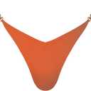 Women's Triangle Bikini Set Tie Solid Sexy Thong Cheeky Two Piece Swimsuit Bathing Suit (S)
