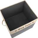 PET ARTIST Large Dog Toy Basket, Foldable Dog Toy Bin Box for Living Roon Area, Collapsible Storage Baskets with Comfortable Handles for Pet Coat,Accessories, Gray, 15"x13"x12" (Grey)