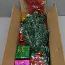 Small Christmas Tree with Lights - 23 Inch Mini Tabletop Christmas Tree with Warm-White LED Lights, Hanging Ornaments, Decorative Bow and Gift Boxes - Prelit Table Tree for DIY Christmas Decoration