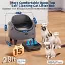 Automatic Cat Litter Box, Self-Cleaning Litter Box with Open-Top Design, 15-Layer Safety Protection System & Smart App Control, Electric Cat Litter Box with Adjustable Entry Height & Odor Control