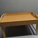 Bed Table Tray with Folding Legs, Laptop Holder and Handles - Breakfast Tray Bamboo Bed Tray for Eating, Sofa, Bed, Food Trays for Eating on Couch, Snacking and Working
