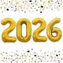 GOER 42 Inch 2026 Gold Foil Number Balloons for 2026 New Year Eve Festival Party Supplies Graduation Decorations