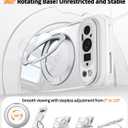 360 Spin Magnetic Stand Case for Google Pixel 9 Pro XL Fit for MagSafe & Pixelsnap Cover with Ring Holder No-Yellow Crystal Clear Camera Protection Phone Google Pixel 9 Pro XL Case - Clear