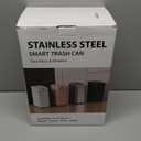 Sensor Trash Can with Butterfly Lid 2.6 Gallon Rectangular Automatic Garbage Can, Stainless Steel Trash Bin, Slim Waterproof Wastebaskets with Lid Soft Close for Under Counter, Silver