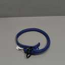 Rolled Leather Dog Collar Soft Round Collars, ID Tag for Small Medium Large Dogs (16-20 inch, Aqua Blue)