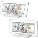 Dollar Bill Frame, 2pcs Dollar Bill Currency Display Holder Money Frame for Collectors Ticket Protector