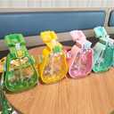 Cute Pineapple Plastic Water Bottle with Straw,600 ML Pineapple Shape Juice Cup with Adjustable Shoulder Strap,BPA Free Leakproof Drinking Bottle for Travel Outdoor Sports (Yellow)