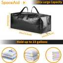 SpaceAid Heavy Duty Moving Bags 8 Pack, Large Storage Totes Bins with Backpack Straps, Strong Handles & Zippers, Packing Moving Boxes Supplies, College Dorm Room Essentials, Black