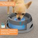 25oz Spill-Proof Dog Water Bowl – Slow Drink, No-Splash Pet Feeder for Small/Medium Dogs, Cats, Puppies & Kittens, Non-Slip Portable Bowl for Car, Travel, Home – Grey