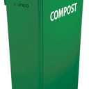 Winco Slim Commercial Trash Can/Waste Container, 23 Gallon Compost, Green
