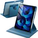 JETech Rotating Case ONLY for iPad Air 11-Inch M4/M3/M2 (2026/2025/2024), iPad Air 5/4 (2022/2020 5th/4th Generation 10.9-Inch), 360 Degree Rotation Protective Stand Cover Clear Back (Blue)