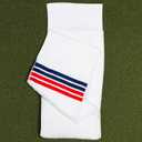 Golf Guys The Tour Towel | Large 19" x 44" Golf Caddy Towel, Terry Cloth, Absorbent, White W/Red Stripes & Navy Stripes