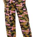 Girls Cargo Pant Cotton Elastic Waist Joggers Pants for Kids Hiking Training Sweat Casual Trousers with Pockets, 11-12Y