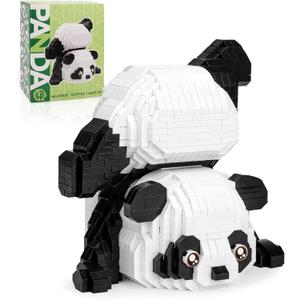 Cute Panda Mini Building Blocks Sets for Goodie Bags, Not Compatible with Lego Animals, 1325 PCS Micro Mini Building Toy Bricks for Adults, Party Favors for Boys Girls 14+
